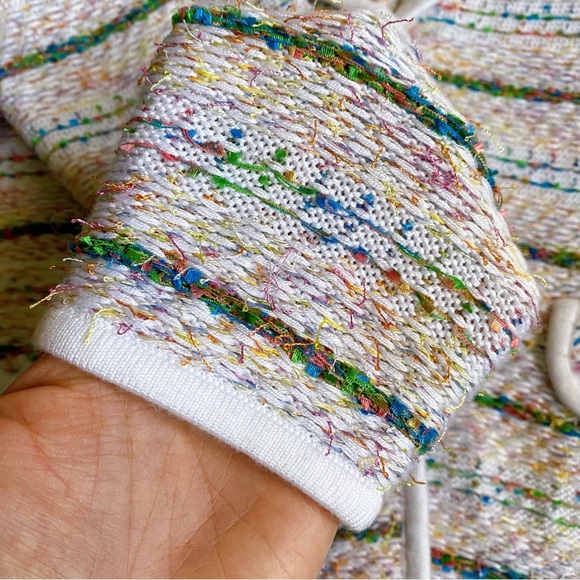 💐 ELEGANCE WHITE MULTI TWEED KNIT SWEATER BLAZER! - Picture 10 of 16
